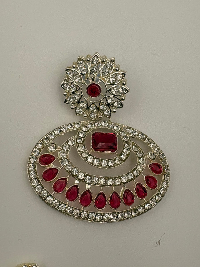 Noor-E-Rajwada Haar Ruby Bridal Jewellery Necklace Set 5 Piece View 4