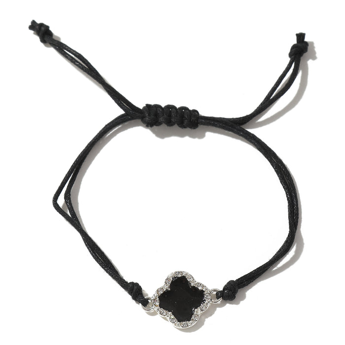 Adjustable Clover Crystal Bracelets - Colorful String Jewelry for Women & Girls, Perfect for Everyday Style & Gifting
