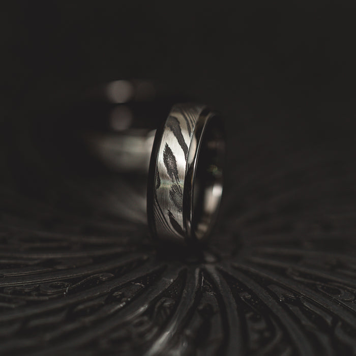 Black "Poseidon"  Steel/Tungsten Ring