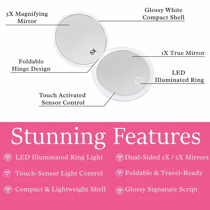 Compact Mirror, Portable Travel Makeup Mirror