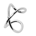 Cross Faker Ear Cuff – 316L Stainless Steel X Ring Fake Cartilage Cuff with Double-Line Design