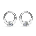 Dahlia White Gold PlatedHoop Earrings
