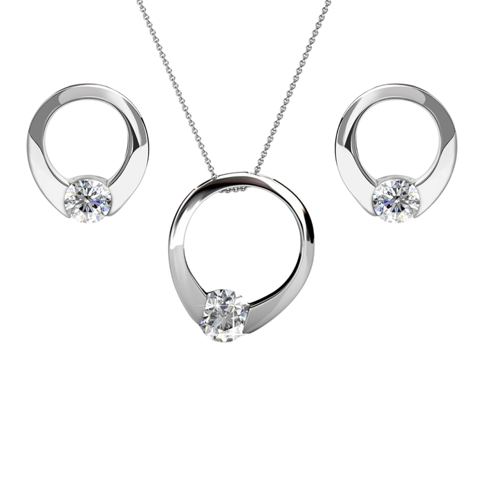 Dahlia White Gold Plated Necklace
