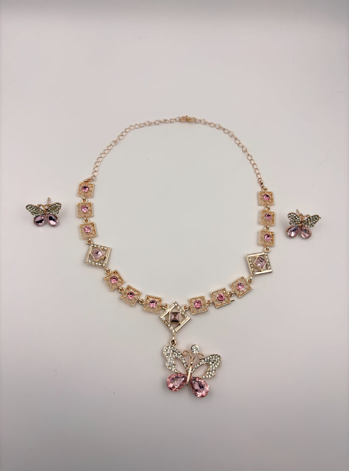 Designer Gold Geometric Floral Pendant Fashion Jewellery Necklace Set View 5