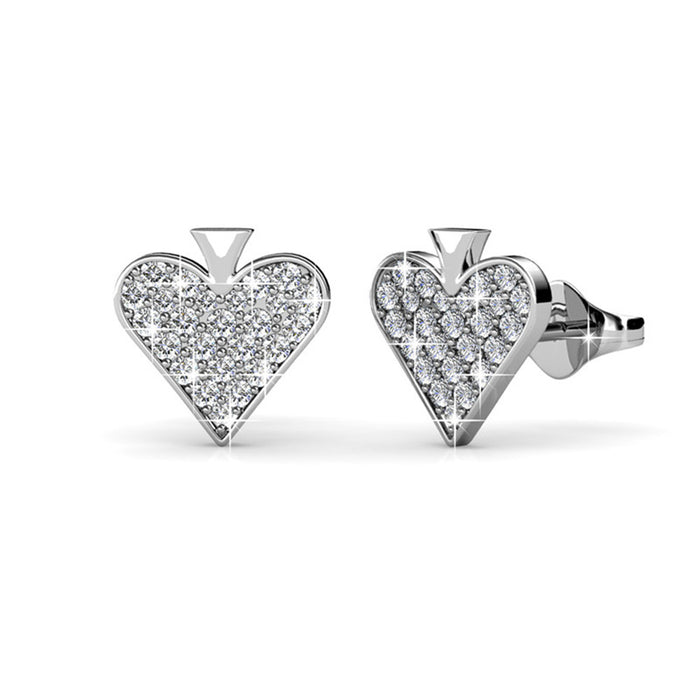 Cecilia Silver Heart Stud Earrings