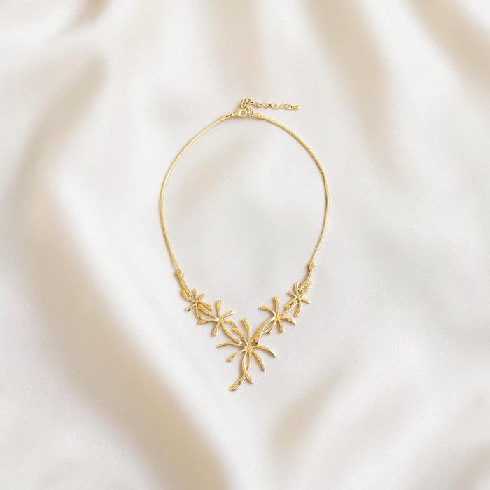 Elegant Gold Floral Necklace – Fashion Jewellery for Women