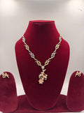 Elegant Gold Leafy Vine Floral Drop Fashion Jewellery Necklace Set