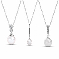 Gabrielle, Tatum, Genevieve 18k White Gold Plated Pearl Necklace for Women (Set of 3)