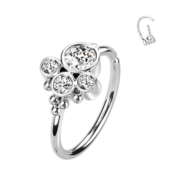 Gem Cluster Nose Ring 20G-My Body Piercing Jewellery