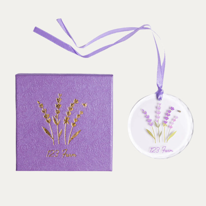 Glass Ornament - Lavender and Bee