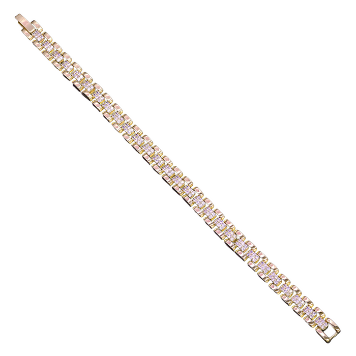GOLD FILLED ORO LAMINADO LUXE ROLX ZIRCONIA BRACELET