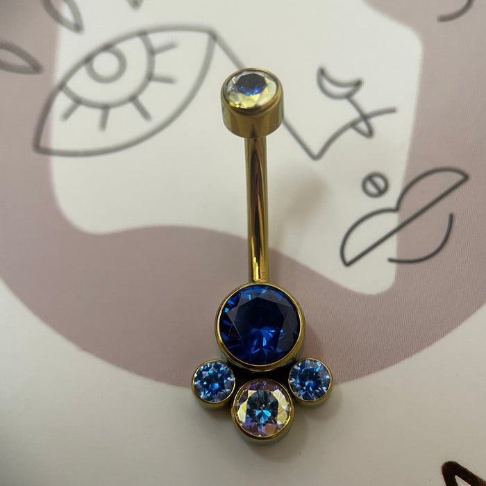 Anatometal Titanium Gem Cluster Navel Curve