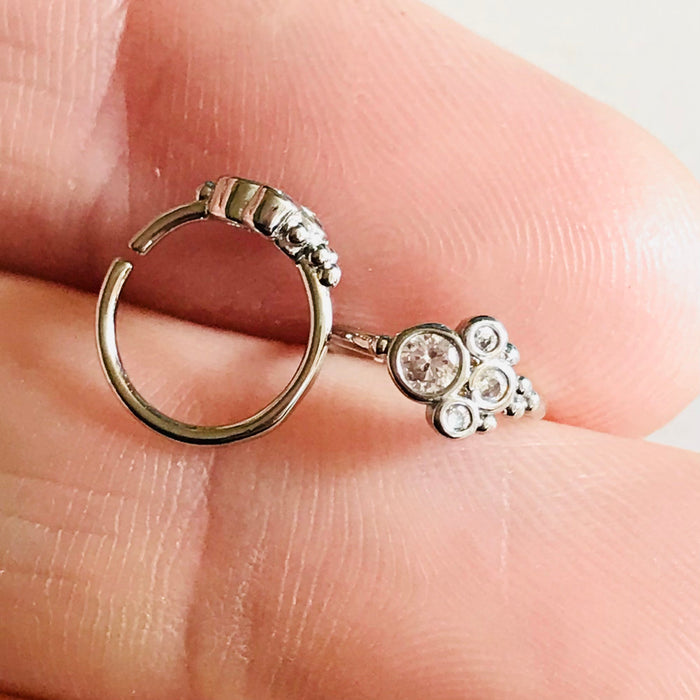 Gem Cluster Nose Ring 20G-My Body Piercing Jewellery
