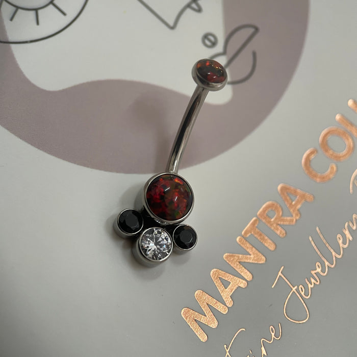 Anatometal Titanium Gem Cluster Navel Curve