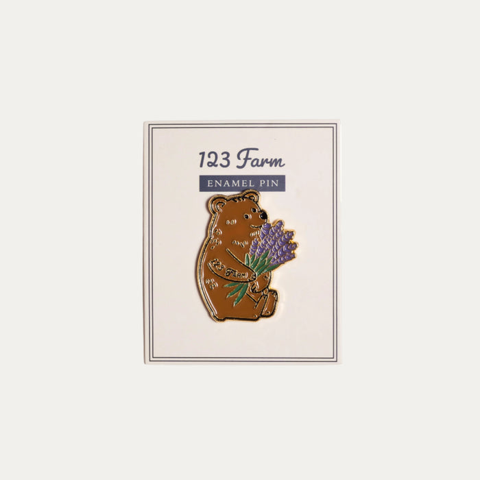 Lavender Bear Enamel Pin