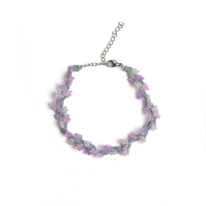 Lavender Bloom Beaded Bracelet