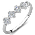 Linda 18k White Gold Plated Clover Flower Ring with Swarovski Crystals