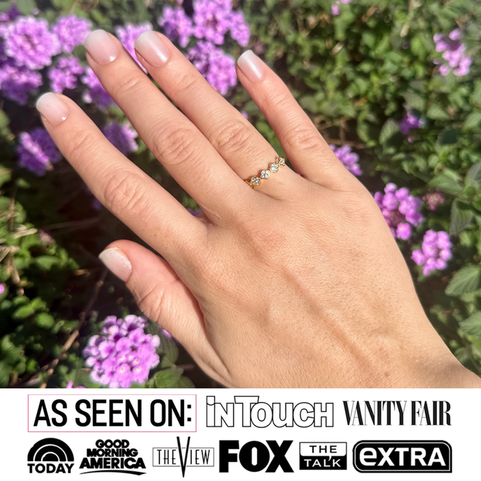 Linda 18k White Gold Plated Clover Flower Ring with Swarovski Crystals