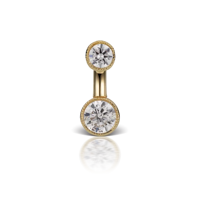 Maria Tash 8mm Scallop Set Cubic Zirconia Engraved Rook Barbell