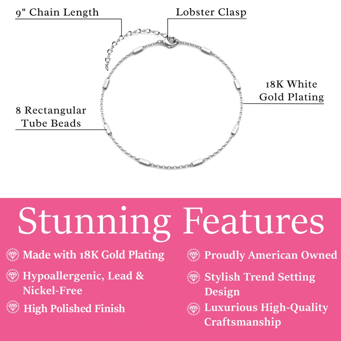 Marlee 18k White Gold Plated Stacking Bracelet Chain