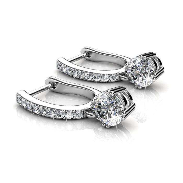 McKenzie "Charming" 18k White Gold Plated Swarovski Earrings - Cate & Chloe
 - 3
