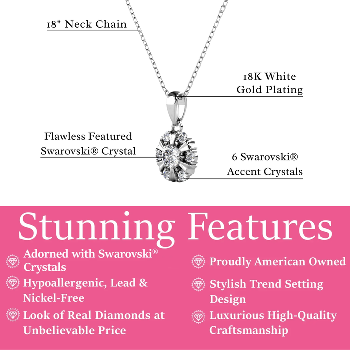 Millie 18k White Gold Plated Necklace with Swarovski Crystals
