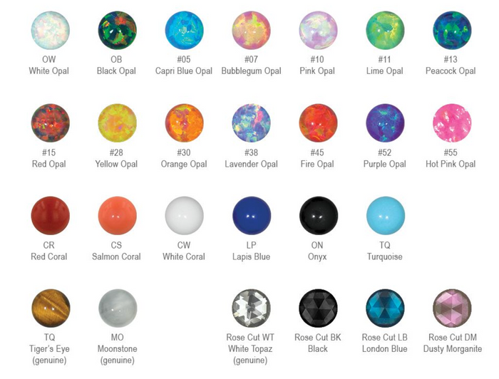 NeoMetal Threadless Titanium Side Faceted Gem