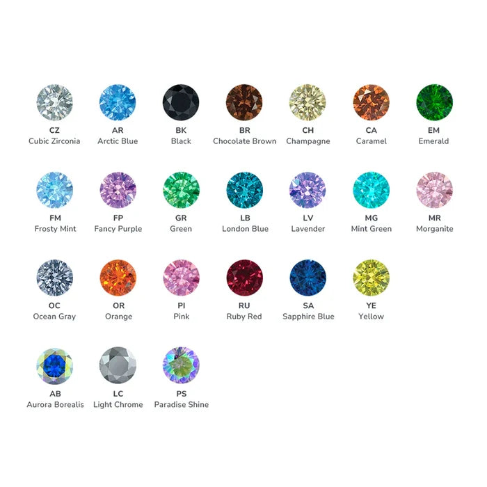 NeoMetal Titanium Bezel Set Gem Ends