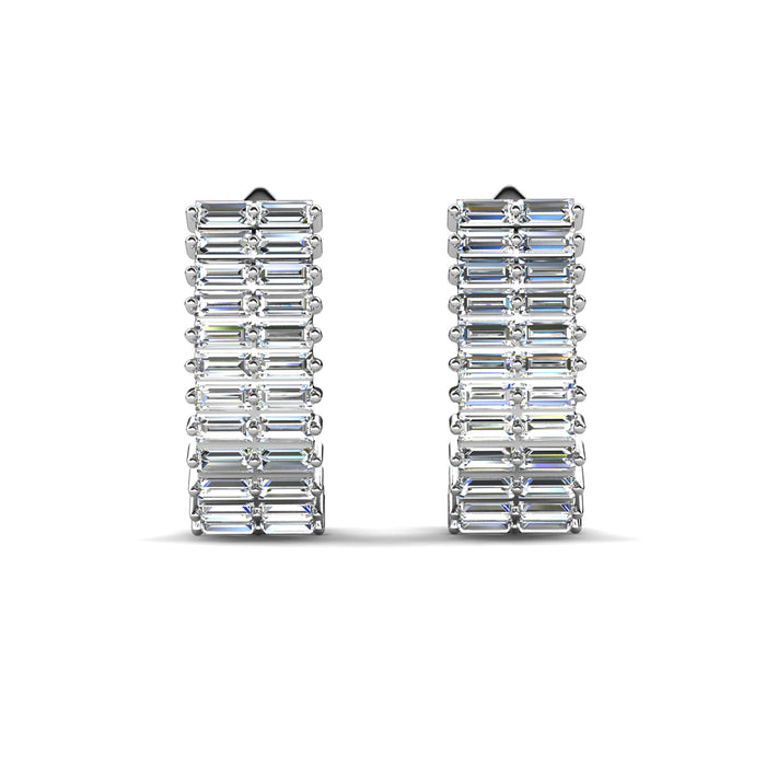 Pixie 18k White Gold Plated 17mm Hoop Earrings with Simulated Diamond Crystals