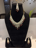 Red Drop Bridal Necklace Set Bridal Jewellery Four Piece