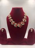 Ruby Floral Statement Necklace Set – Artificial Jewellery for Women | Arveeta