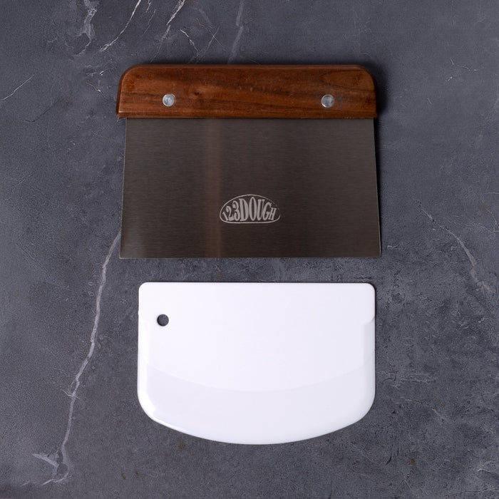 Stainless Steel + Plastic Dough Scraper Set – 123Dough