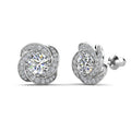 Stella 18k White Gold Plated Stud Earrings with Simulated Diamond Crystals