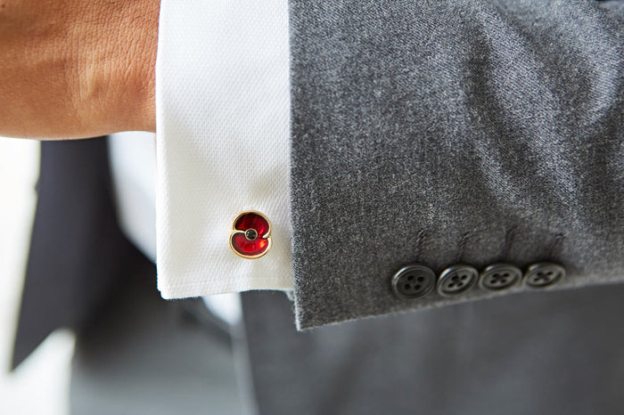 The Poppy Collection ® Enamel Cufflinks Gold Tone