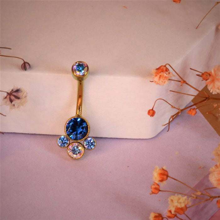 TITANIUM OPAL NAVEL CLUSTER 14GA