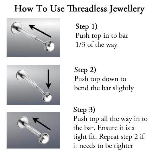 Body Jewelry - Titanium Threadless Leaf End