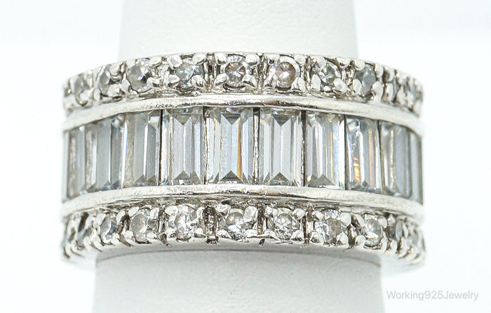 Vintage Cubic Zirconia Sterling Silver Ring Size 5.5